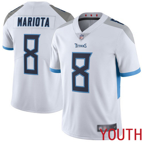 Tennessee Titans Limited White Youth Marcus Mariota Road Jersey NFL Football 8 Vapor Untouchable